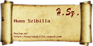 Huss Szibilla névjegykártya
